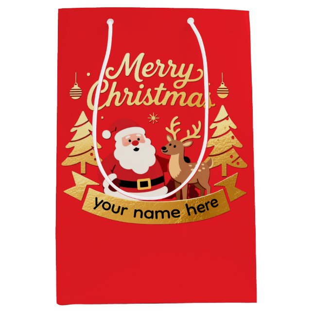Personalized Merry Christmas Gift Bag  (Framsidan)