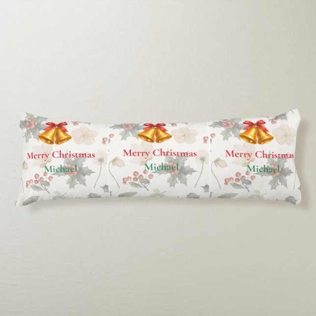 Personalized Merry Christmas Long Body Pillow Kroppskudde (Framsidan)