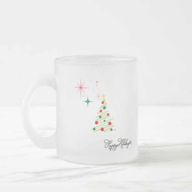 Personalized Merry Christmas Mug Frostad Glasmugg (Vänster)
