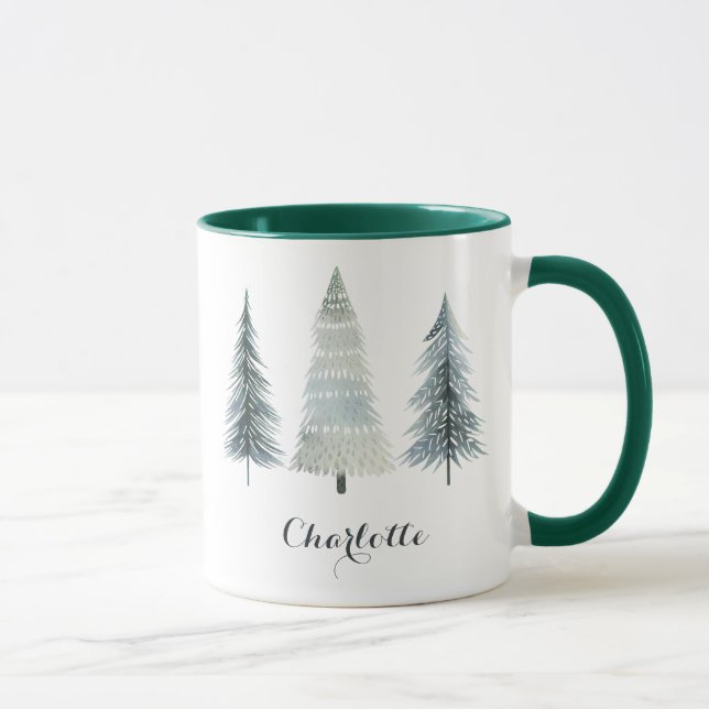 Personalized Merry Christmas Mug with Tree Design  Mugg (Höger)