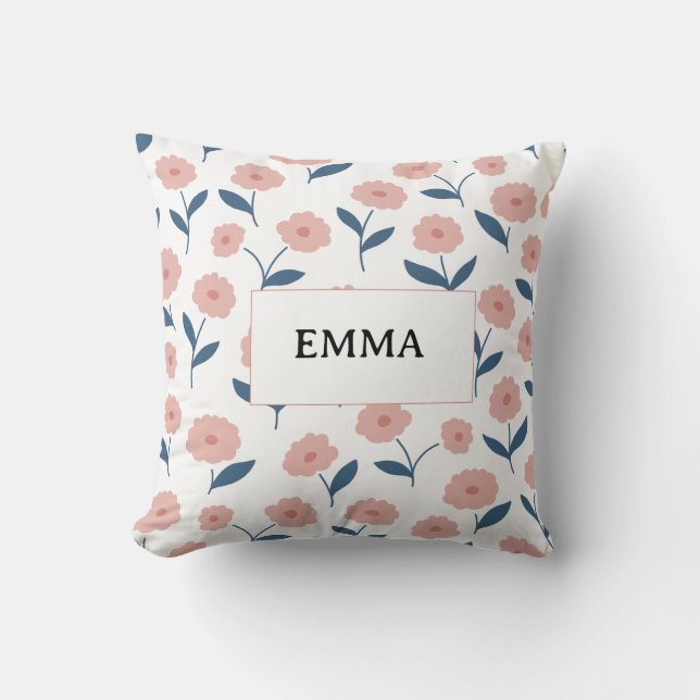 Personalized Merry Christmas Name Holiday Pillow Kudde (Framsida)