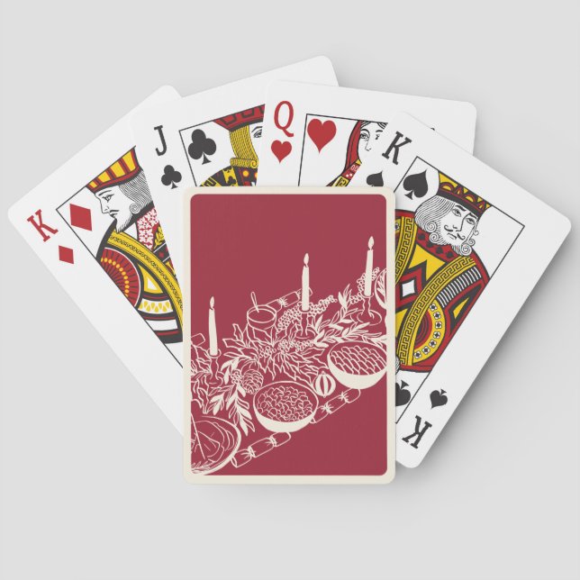 Personalized Merry Christmas Table Minimal Design  Casinokort (Baksidan)