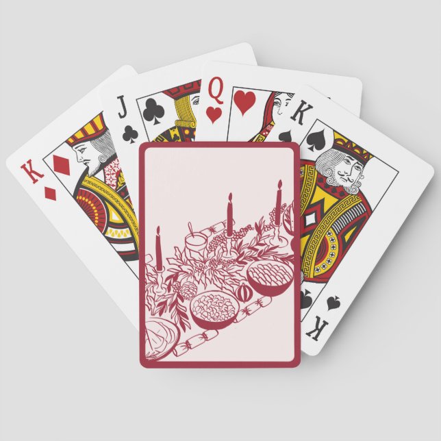 Personalized Merry Christmas Table Minimal Design  Casinokort (Baksidan)