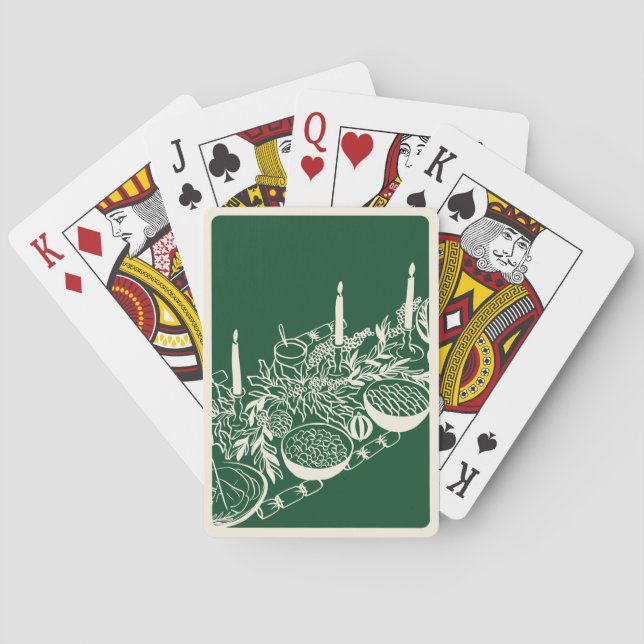 Personalized Merry Christmas Table Minimal Design  Casinokort (Baksidan)