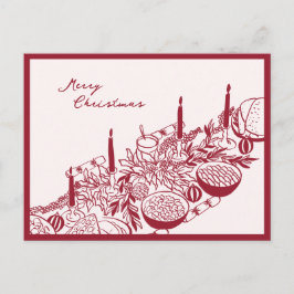 Personalized Merry Christmas Table Minimal Design Helg Vykort