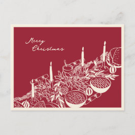 Personalized Merry Christmas Table Minimal Design Helg Vykort