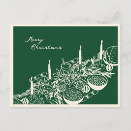 Personalized Merry Christmas Table Minimal Design Helg Vykort