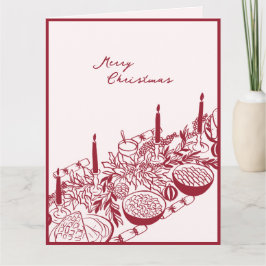 Personalized Merry Christmas Table Minimal Design Kort
