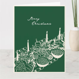 Personalized Merry Christmas Table Minimal Design  Kort