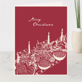 Personalized Merry Christmas Table Minimal Design  Kort