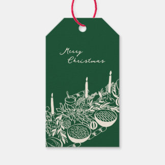 Personalized Merry Christmas Table Minimal Design Presentetikett