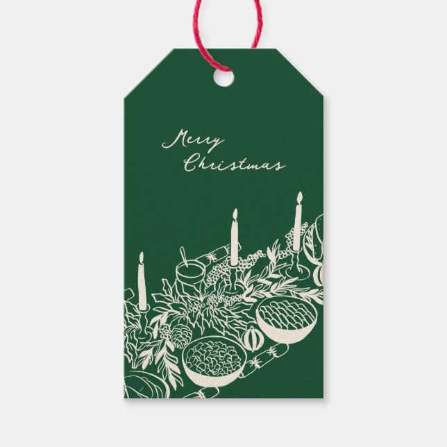 Personalized Merry Christmas Table Minimal Design Presentetikett (Framsidan)