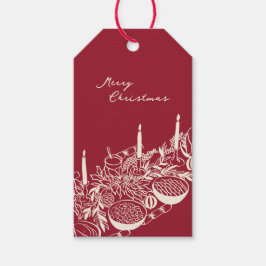 Personalized Merry Christmas Table Minimal Design Presentetikett