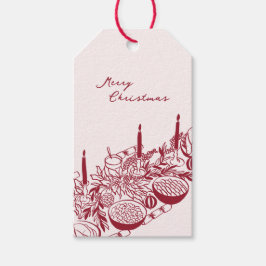 Personalized Merry Christmas Table Minimal Design Presentetikett