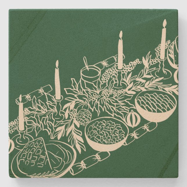 Personalized Merry Christmas Table Minimal Design Stenunderlägg (Framsidan)