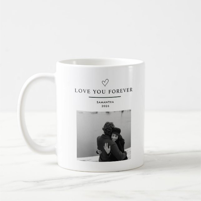 "Personalized Merry Christmas with Photo & Name Kaffemugg (Vänster)