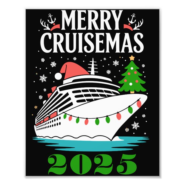 Personalized Merry Cruisemas Cruise Ship Family  Fototryck (Framsidan)