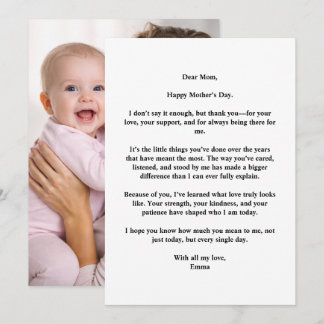 Personalized Message Photo Mother’s Day Card Kort