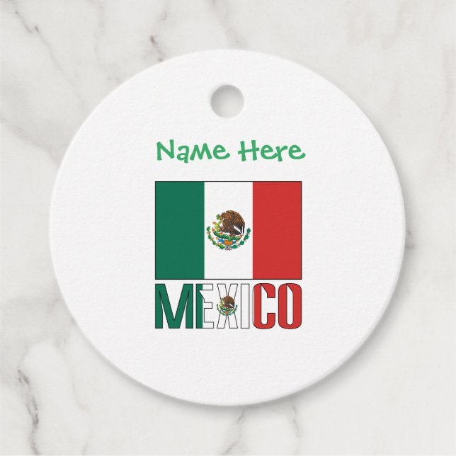 Personalized Mexico Flag  Gåvor Etiketter (Framsida)