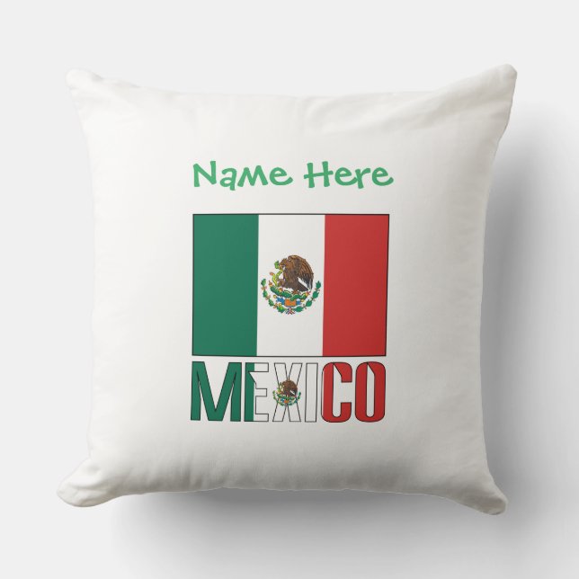 Personalized Mexico Flag Kudde (Framsida)