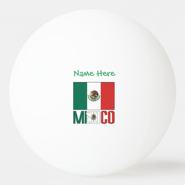 Personalized Mexico Flag Pingisboll (Framsidan)