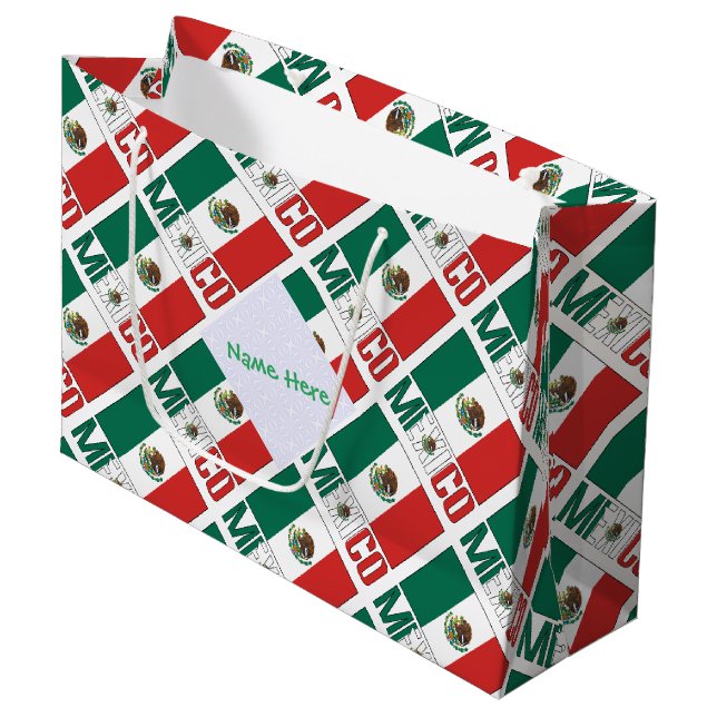 Personalized Mexico Flag Tiled (Framsidan Vinklad)