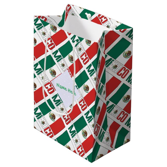 Personalized Mexico Flag Tiled (Framsidan Vinklad)