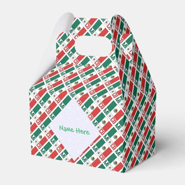 Personalized Mexico Flag Tiled Gable Presentaskar (Framsidan Sidan)