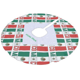 Personalized Mexico Flag Tiled Julgransmatta Fusklinne