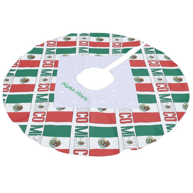 Personalized Mexico Flag Tiled Julgransmatta Fusklinne (Vinklad)