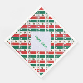 Personalized Mexico Flag Tiled Pappersservett
