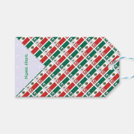 Personalized Mexico Flag Tiled Presentetikett