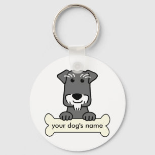 Personalized Miniature Schnauzer Nyckelring