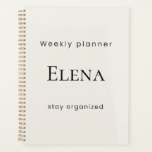 Personalized Minimal Beige Weekly Planner