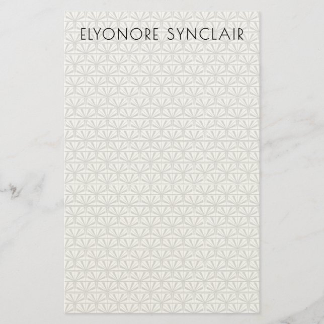 Personalized Minimal Elegant Geometric Art Deco Brevpapper (Framsida)
