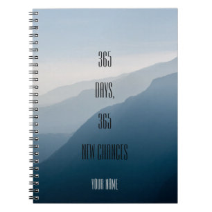 Personalized minimalist 365 nya dagar 365 anteckningsbok med spiral
