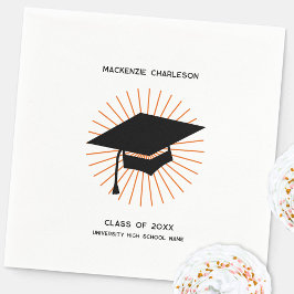 Personalized Minimalist Graduation Cap Party Pappersservett