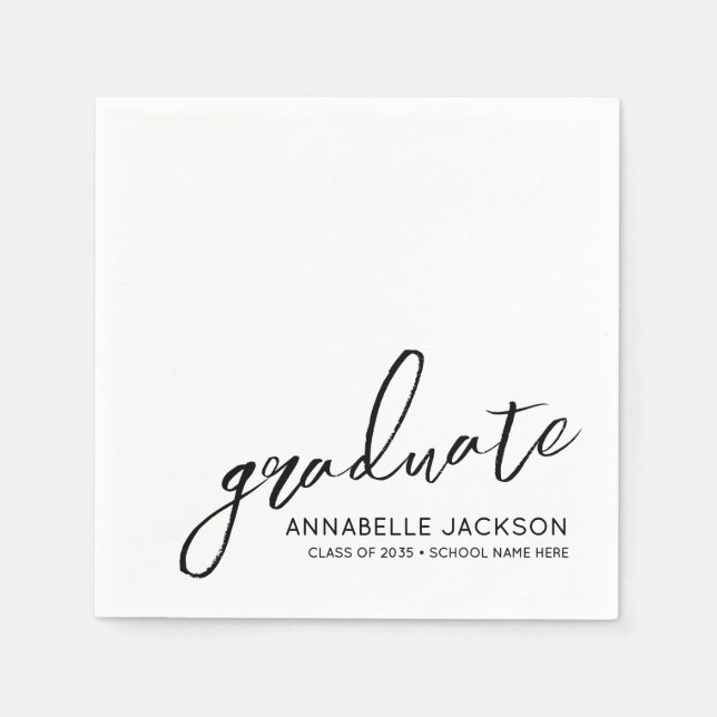 Personalized Minimalist Graduation Pappersservett (Framsidan)