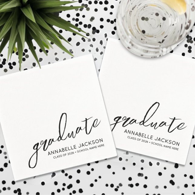 Personalized Minimalist Graduation Pappersservett (Personalized Minimalist Graduation Napkins)