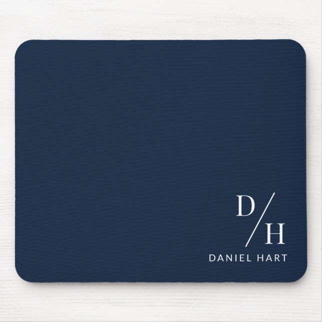 Personalized Minimalist Initial Name Navy Blue Musmatta (Framsidan)