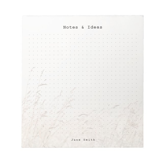 Personalized Minimalist meadow aesthetic dot Grid Anteckningsblock (Framsida)