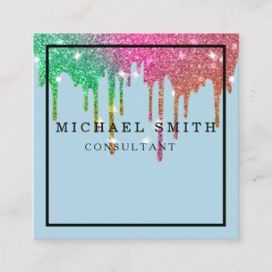 Personalized Minimalist Modern QR Code Logo Square Fyrkantigt Visitkort