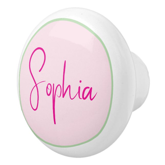Personalized Minimalist Name Pink Knopp (Höger)