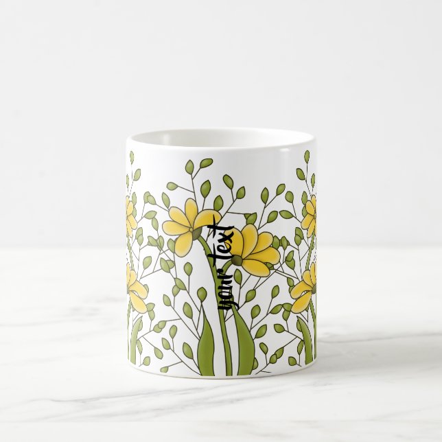 Personalized Miss Bren Floral Kaffemugg (Center)