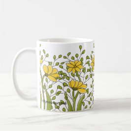 Personalized Miss Bren Floral Kaffemugg