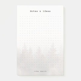 Personalized Misty forest Grid, modern masculine Post-it Block