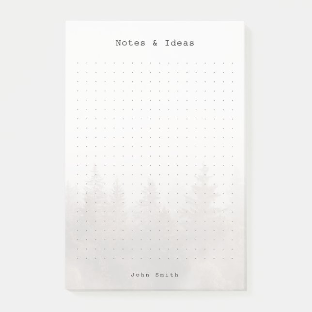 Personalized Misty forest Grid, modern masculine Post-it Block (Framsida)