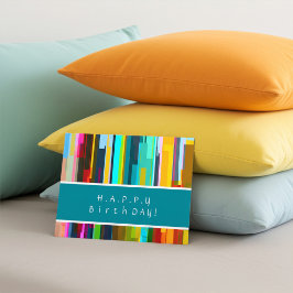 Personalized Modern Abstract Art Birthday Postcard Vykort