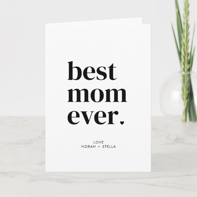 Personalized Modern Best Mom Ever  Kort (Framsida)