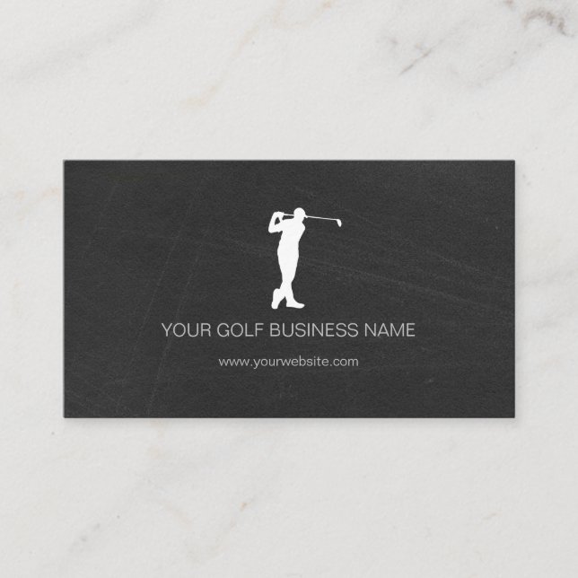 Personalized Modern Black Professional Golf Visitkort (Framsida)